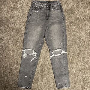 American Eagle Outfitters Black Gray Distressed Boyfriend Jeans